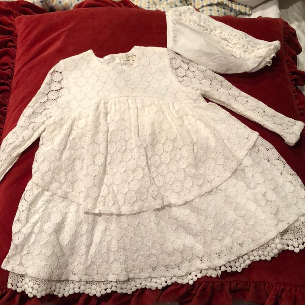 Jessica Simpson 24 White lace ruffle dress bloomer